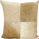 Nourison Natural Leather and Hide Floral 2 Imprint 20"x20" Pillow 798019030278