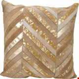 Nourison Natural Leather and Hide Thin Met Chevron 20"x20" Pillow 798019032913