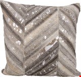 Nourison Natural Leather and Hide Thin Met Chevron 20"x20" Pillow 798019032920