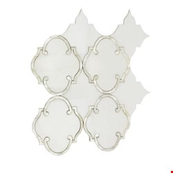 Soho Waterjet MJ: Rabat White with Thassos With Pearl Line Mosaic MJRABATWTHSPRL 