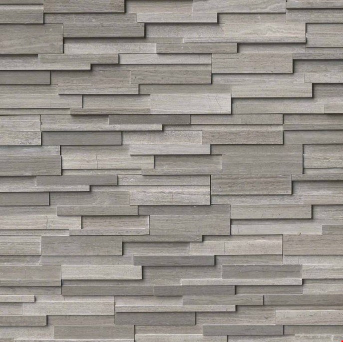 MS International Gray Oak 3D Honed Panel 6" x 24" Natural Slate Wall Tile : LPNLMGRYOAK624-3DH