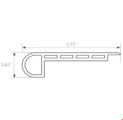 Congoleum Triversa Prime: Stair Nose Applewood Frosted Coffee Engineered Luxury Vinyl Plank with attached Pad TX - 94" Long