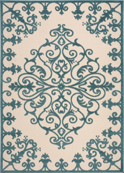 Nourison Aloha ALH12 Aqua (99446242884) Rectangle 9'6" x 13'0" Area Rug