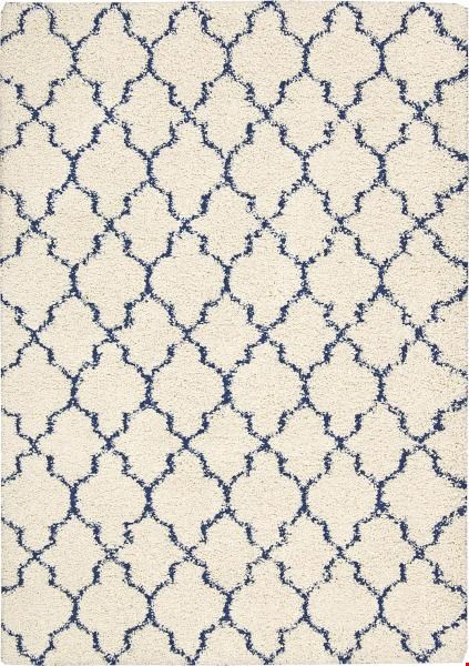 Nourison Amore AMOR2 Ivory Blue (99446171955) Rectangle 5'3" x 7'5" Area Rug