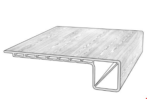 USFloors Coretec Originals Premium: Square Stair Tread Sunlit Pine Engineered Luxury Vinyl Plank CR - 48" Long