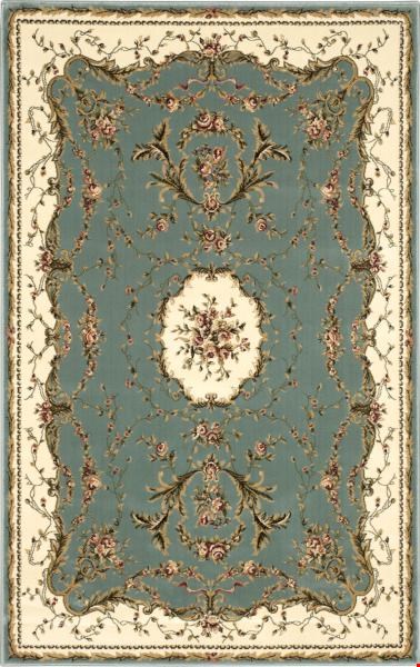 Nourison Bordeaux BOR01 Slate Blue (99446264046) Rectangle 3'9" x 5'9" Area Rug