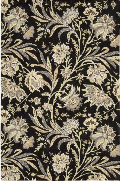 Nourison Gatsby GAT01 Black (99446156235) Rectangle 3'9" x 5'9" Area Rug