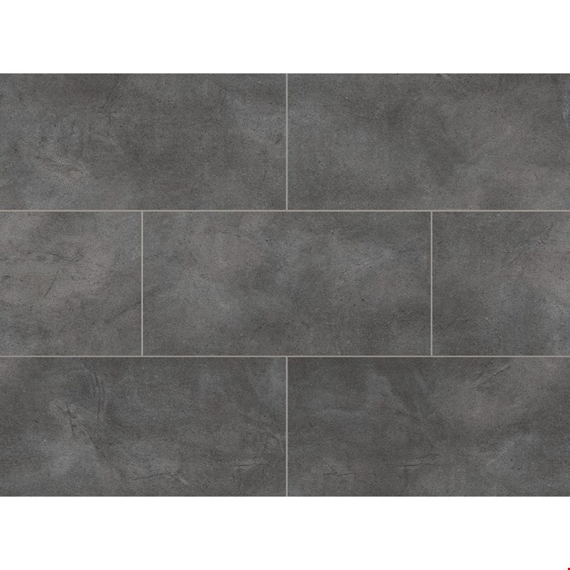 Paramount RigidCORE Keystone Tile: Concorde Grey 12" x 24" Waterproof Rigid Luxury Vinyl Plank with attached pad RC512