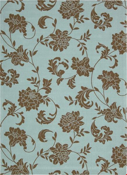 Nourison Home & Garden RS014 Light Blue (99446112200) Rectangle 5'3" x 7'5" Area Rug