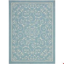 Nourison Home & Garden RS019 Light Blue (99446112040) Rectangle 5'3