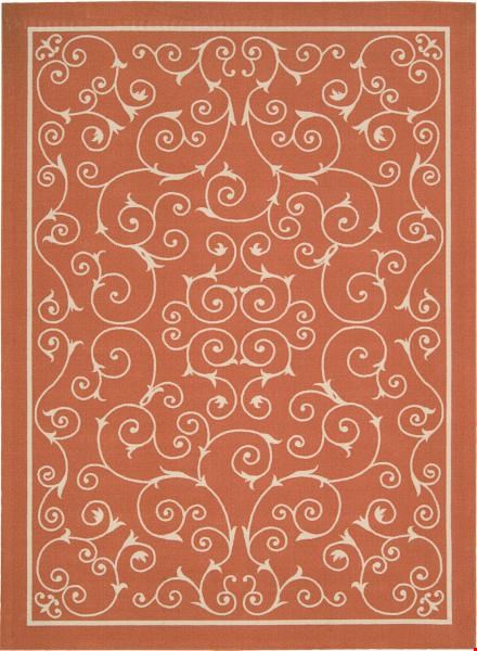 Nourison Home & Garden RS019 Orange (99446112064) Rectangle 5'3" x 7'5" Area Rug