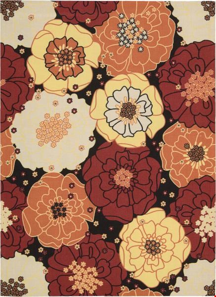 Nourison Home & Garden RS021 Black (99446111876) Rectangle 5'3" x 7'5" Area Rug