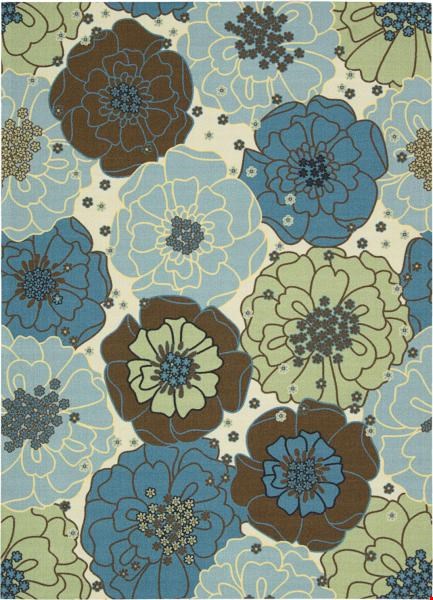 Nourison Home & Garden RS021 Light Blue (99446111982) Rectangle 10'0" x 13'0" Area Rug