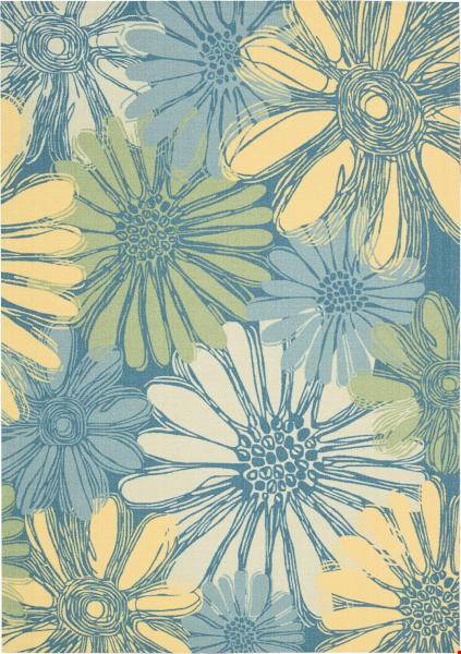 Nourison Home & Garden RS022 Blue (99446112491) Rectangle 5'3" x 7'5" Area Rug