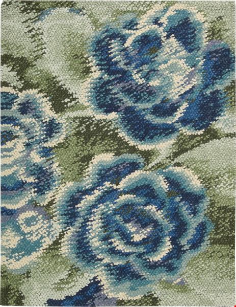 Nourison Impressionist IMPR1 Green Blue (99446214850) Rectangle 4'0" x 6'0" Area Rug