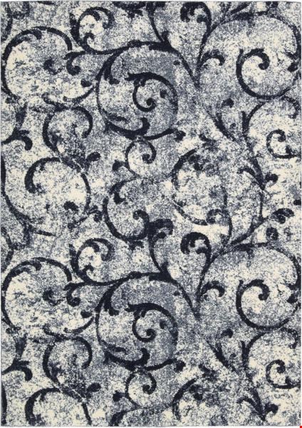 Nourison Kathy Ireland Ki02 Santa Barbara KI200 White Navy (99446096890) Rectangle 7'10" x 10'10" Area Rug