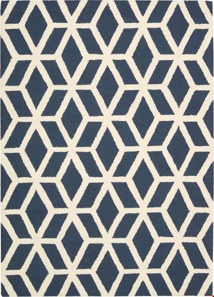 Nourison Linear LIN01 Blue Ivory (99446220370) Rectangle 3'9" x 5'9" Area Rug