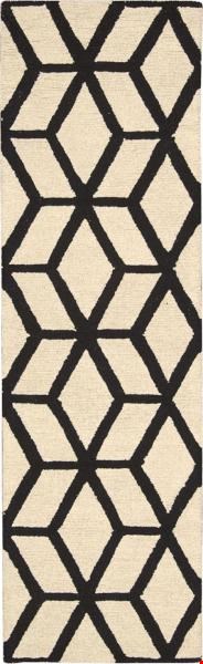 Nourison Linear LIN01 Ivory Black (99446220295) Runner 2'3" x 7'6" Area Rug