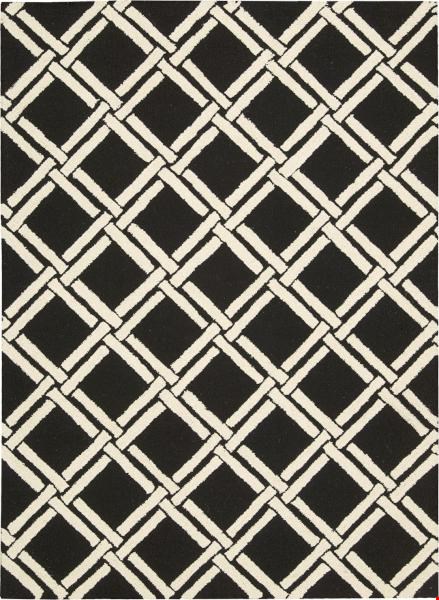 Nourison Linear LIN04 Black White (99446220714) Rectangle 3'9" x 5'9" Area Rug