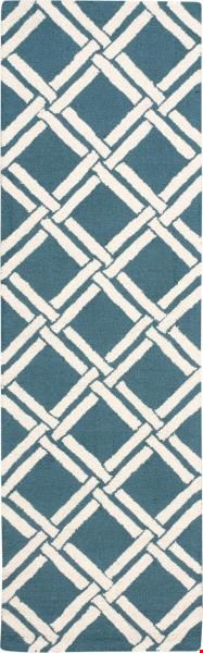 Nourison Linear LIN04 Teal Ivory (99446220493) Runner 2'3" x 7'6" Area Rug