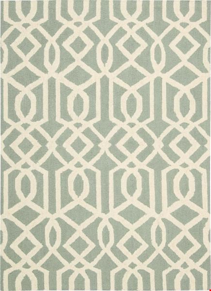 Nourison Linear LIN05 Aqua Ivory (99446220851) Rectangle 7'6" x 9'6" Area Rug