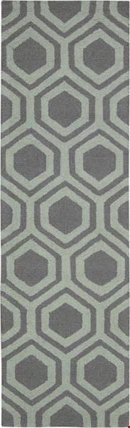Nourison Linear LIN07 Grey Aqua (99446220943) Runner 2'3" x 7'6" Area Rug