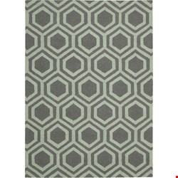 Nourison Linear LIN07 Grey Aqua (99446220950) Rectangle 3'9