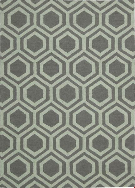 Nourison Linear LIN07 Grey Aqua (99446220974) Rectangle 7'6" x 9'6" Area Rug