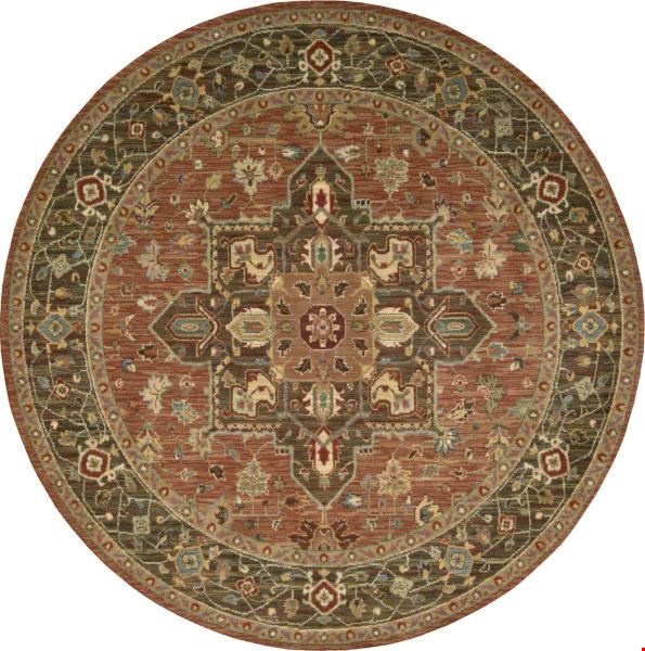Nourison Living Treasures LI01 Rust (99446674159) Round 7'10" x 7'10" Area Rug