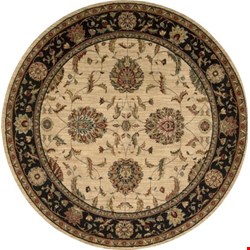 Nourison Living Treasures LI04 Ivory Black (99446675057) Round 7'10