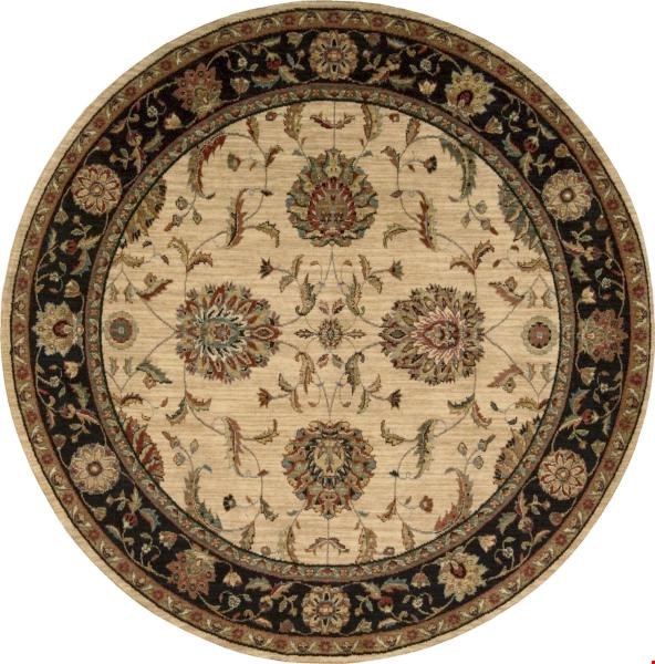 Nourison Living Treasures LI04 Ivory Black (99446675057) Round 7'10" x 7'10" Area Rug