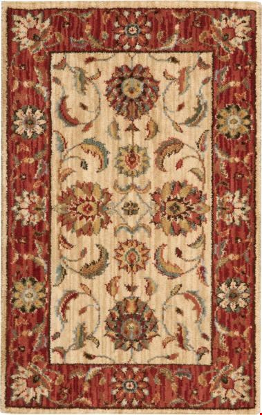 Nourison Living Treasures LI04 Ivory Red (99446668035) Rectangle 4'3" x 2'6" Area Rug