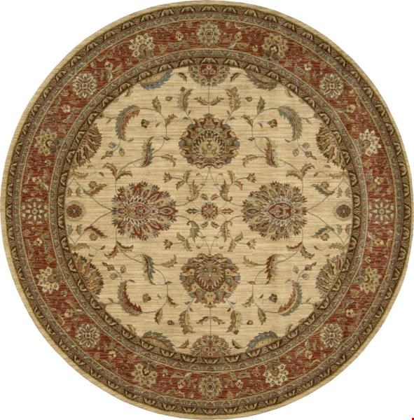 Nourison Living Treasures LI04 Ivory Red (99446673794) Round 5'10" x 5'10" Area Rug
