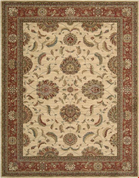 Nourison Living Treasures LI04 Ivory Red (99446676139) Rectangle 9'6" x 7'6" Area Rug