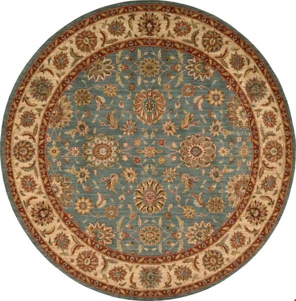 Nourison Living Treasures LI05 Aqua (99446674517) Round 7'10" x 7'10" Area Rug
