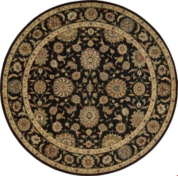 Nourison Living Treasures LI05 Black (99446674609) Round 7'10" x 7'10" Area Rug