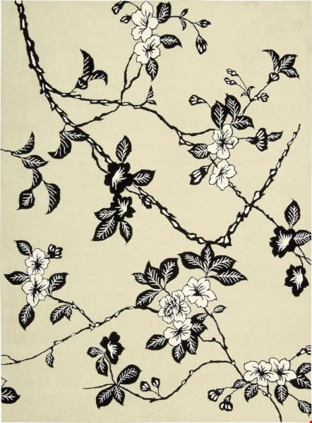 Nourison Modern Elegance LH08 Black White (99446403155) Rectangle 7'5" x 5'6" Area Rug