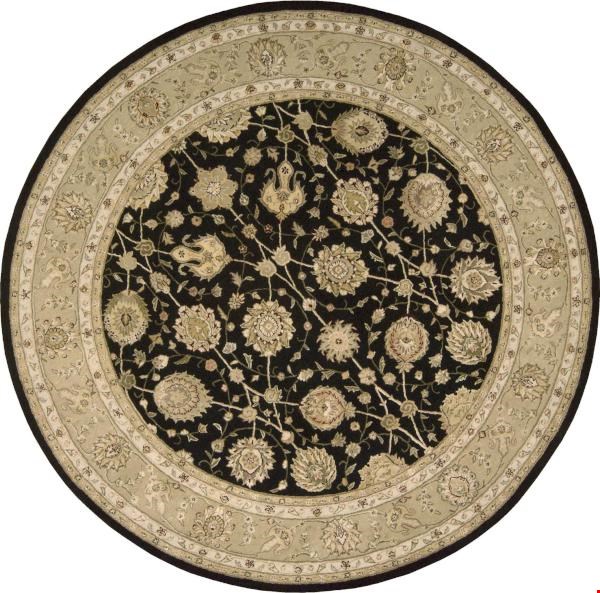 Nourison Nourison 3000 3105 Black (99446200198) Round 6'0" x 6'0" Area Rug