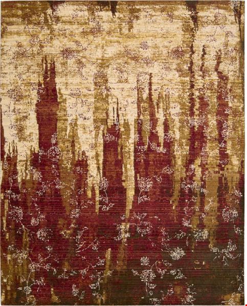 Nourison Rhapsody RH006 Gold Garnet (99446188182) Rectangle 9'9" x 13'0" Area Rug