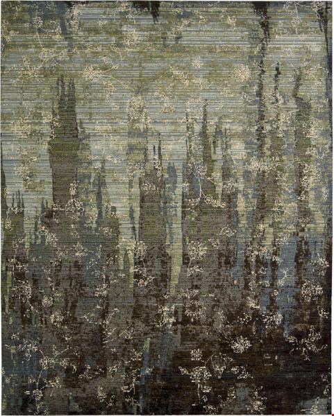 Nourison Rhapsody RH006 Seaglass (99446250285) Rectangle 5'6" x 8'0" Area Rug