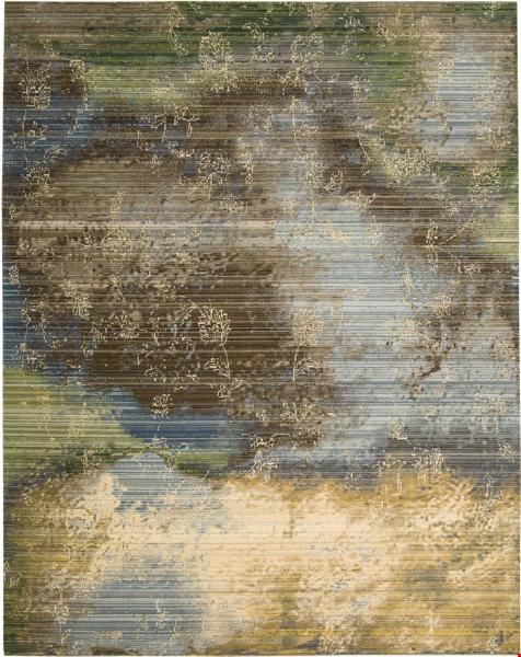 Nourison Rhapsody RH016 Ocean (99446251084) Rectangle 5'6" x 8'0" Area Rug