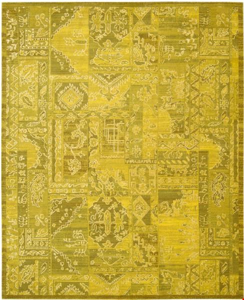 Nourison Silk Infusion SIF02 Yellow (99446179807) Rectangle 5'3" x 7'5" Area Rug
