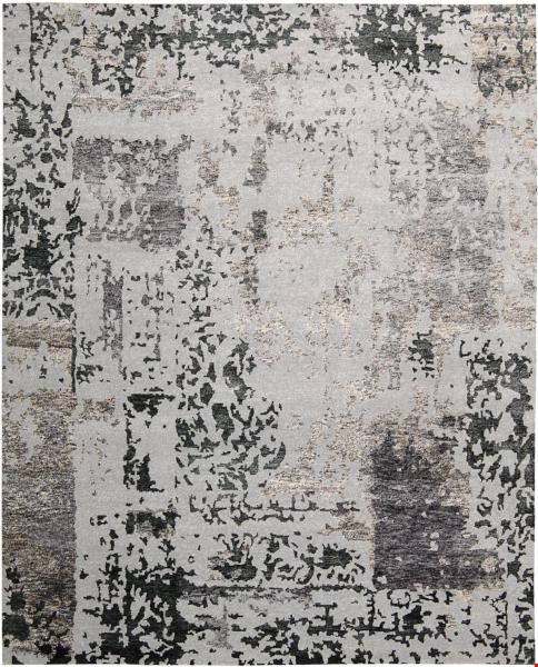 Nourison Silk Shadows SHA16 Silver Grey (99446317353) Rectangle 3'9" x 5'9" Area Rug