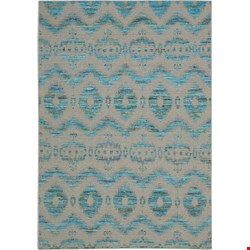 Nourison Spectrum SPE01 Turquoise Grey (99446216250) Rectangle 2'6