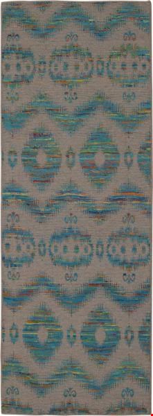Nourison Spectrum SPE01 Turquoise Grey (99446216274) Runner 2'6" x 7'6" Area Rug