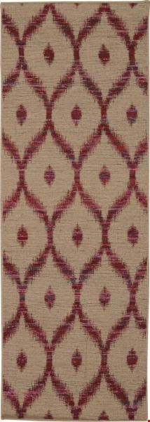 Nourison Spectrum SPE02 Beige Burgundy (99446215659) Runner 2'6" x 7'6" Area Rug