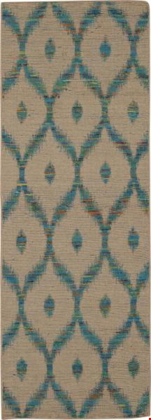 Nourison Spectrum SPE02 Beige Turquoise (99446215604) Runner 2'6" x 7'6" Area Rug