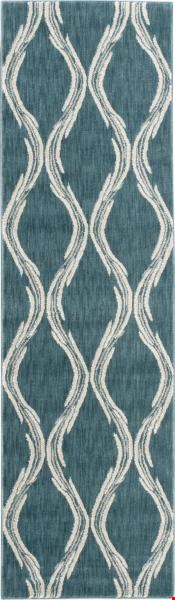 Nourison Tranquility TNQ02 Aqua (99446262196) Runner 2'2" x 7'6" Area Rug