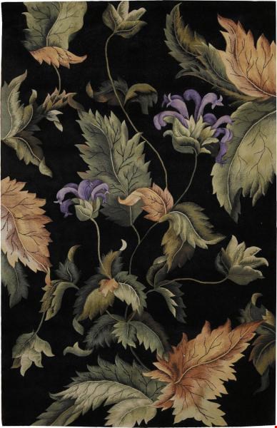 Nourison Tropics TS05 Black (99446817631) Rectangle 5'6" x 3'6" Area Rug