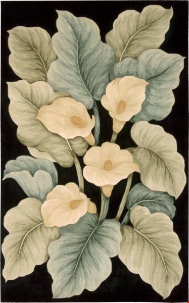 Nourison Tropics TS08 Black (99446546166) Rectangle 9'6" x 7'6" Area Rug